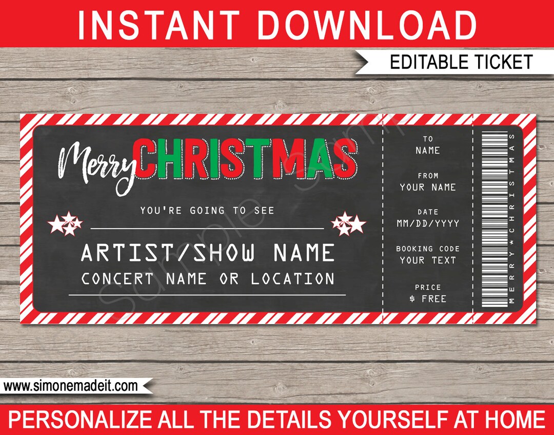 concert-ticket-christmas-gift-template-printable-gift-certificate-voucher-coupon-instant-download-with-editable-text-etsy