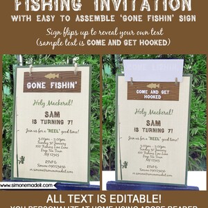 Fishing Party Printable Decorations &amp; Invitation Template Bundle - Gone ...