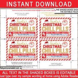 Christmas Chill Pills Printable Template to Make It Through Christmas ...