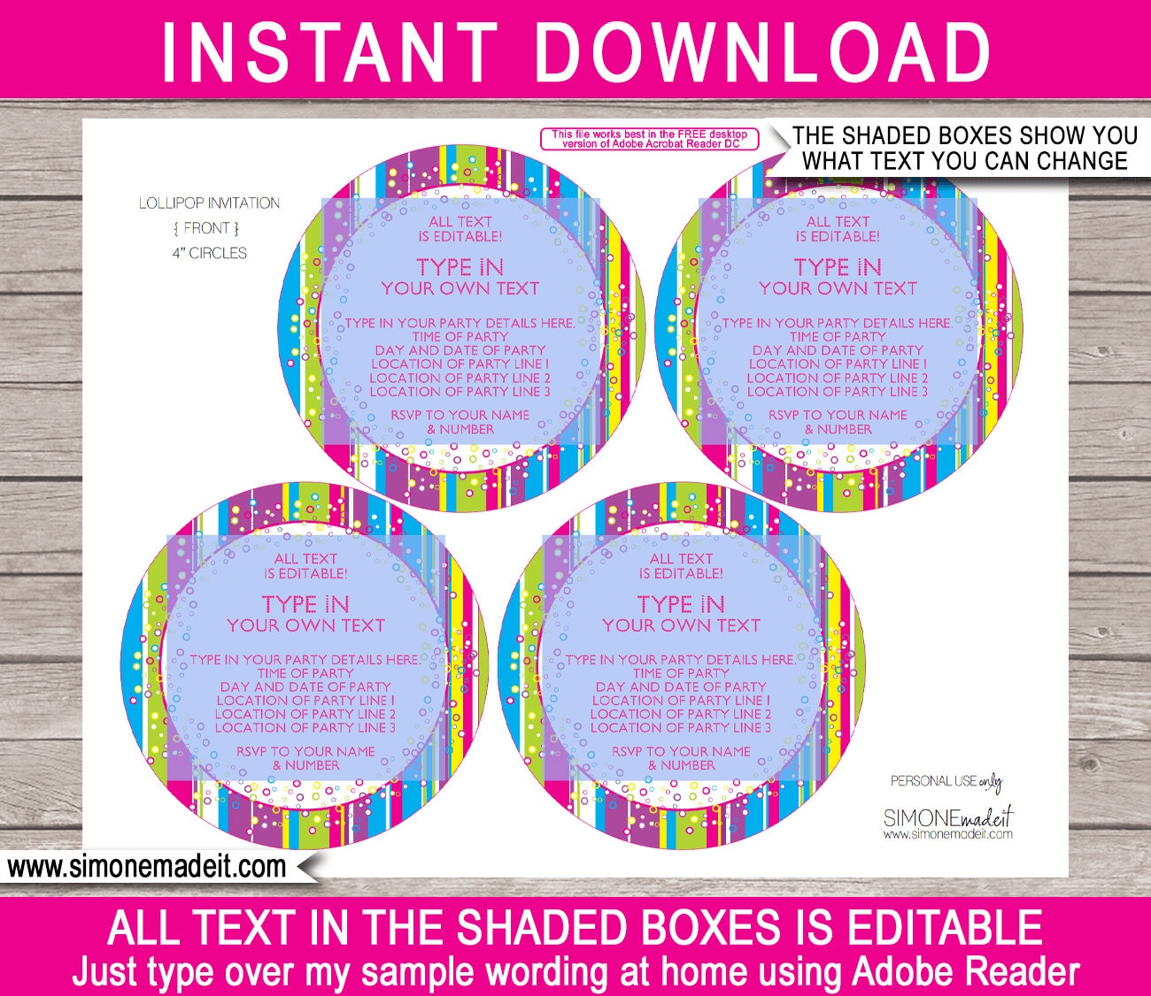 lollipop-invitation-template-diy-printable-candyland-theme-birthday-party-invite-instant-download-with-editable-text-etsy