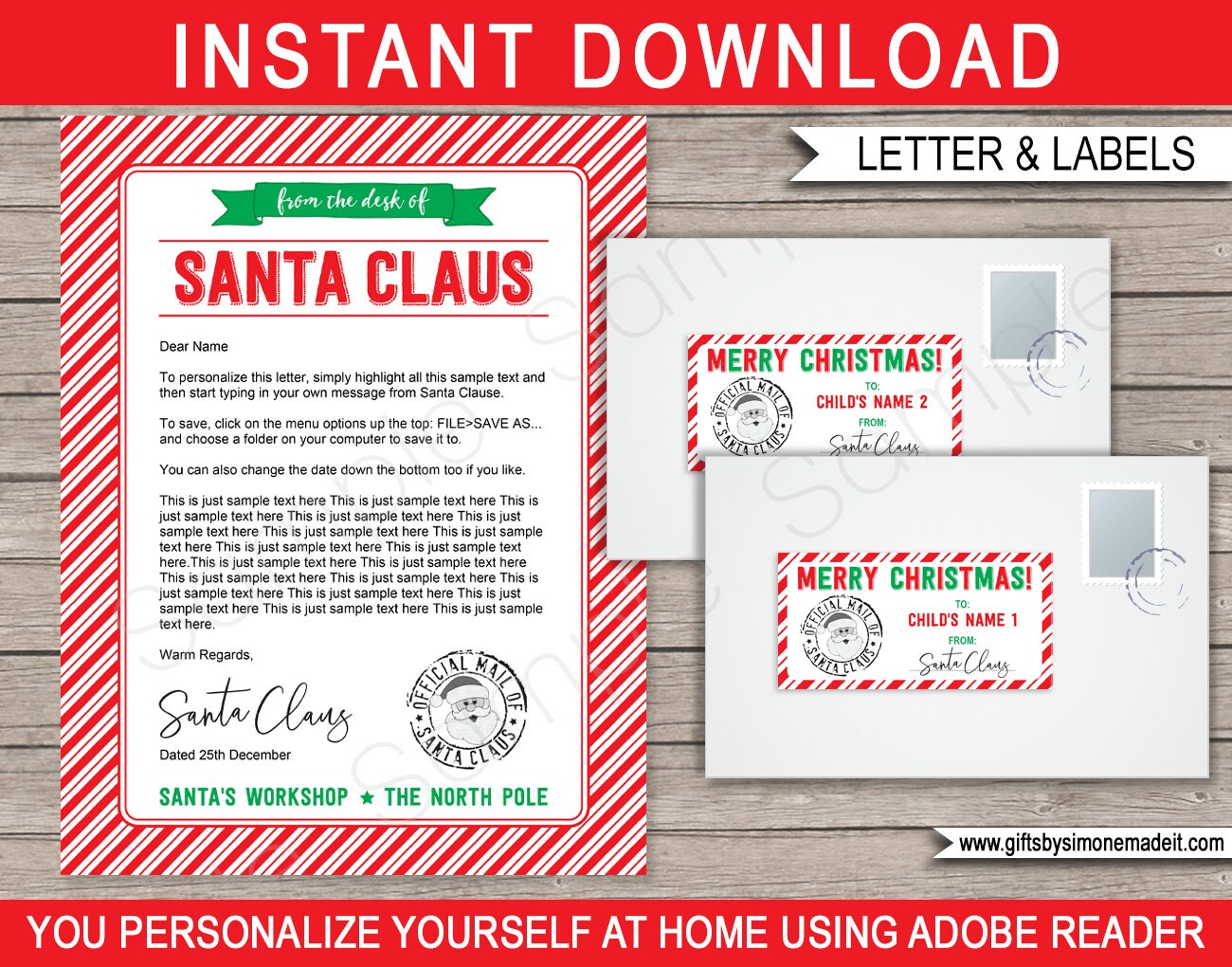Letter From Santa Printable Template From the Desk of Santa - Etsy UK