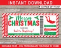 Indoor Skydiving Ticket Template Gift Certificate Voucher Card - Christmas Experience Sky Dive Printable - INSTANT DOWNLOAD - EDITABLE text