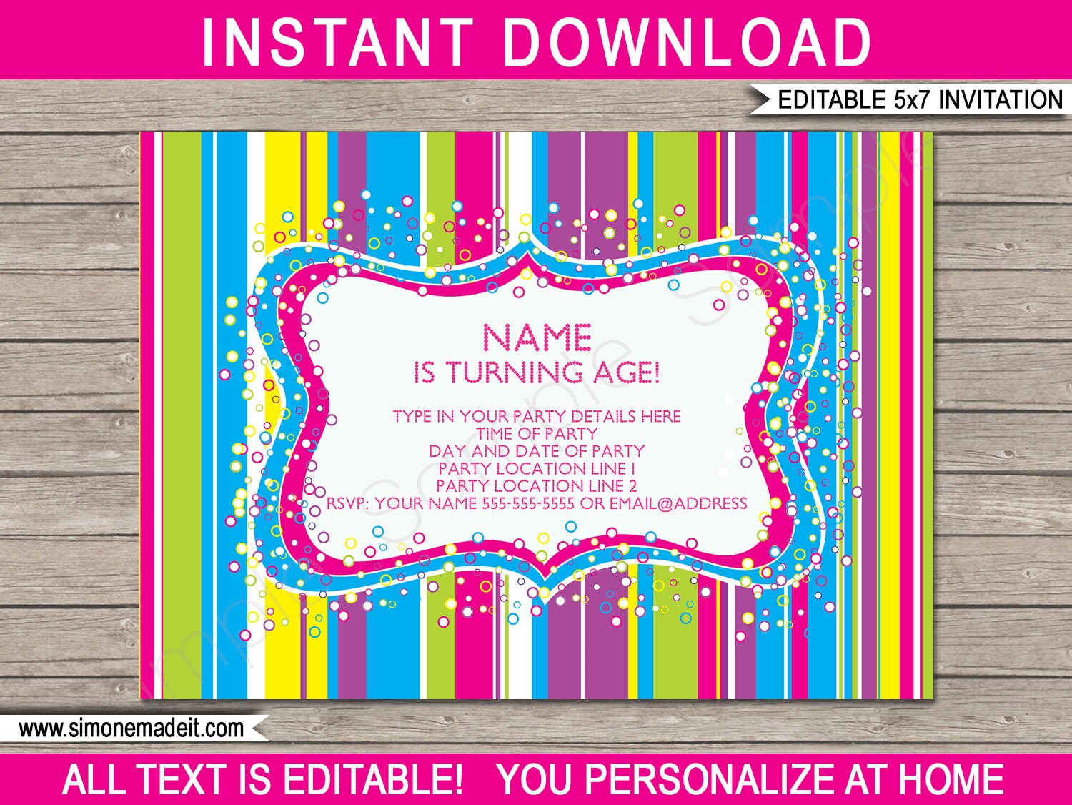 colorful-invitation-template-printable-birthday-party-invite-5x7-inch-instant-download-with-editable-text-you-personalize-etsy