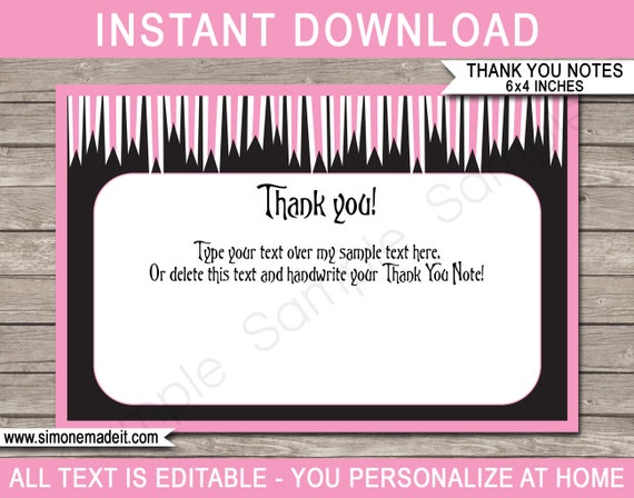 Stripy Pink Girls Pirate Party Thank You Cards