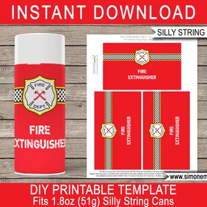 Fireman Party Decorations Invitation Printable Template Bundle Firetruck Package Pack Set Kit Collection INSTANT DOWNLOAD text EDITABLE image 6