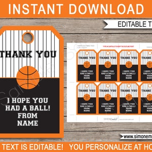 Basketball Theme Party Decorations Template Bundle Invitation Printable Birthday Package Pack Set Kit Collection EDITABLE TEXT DOWNLOAD image 4