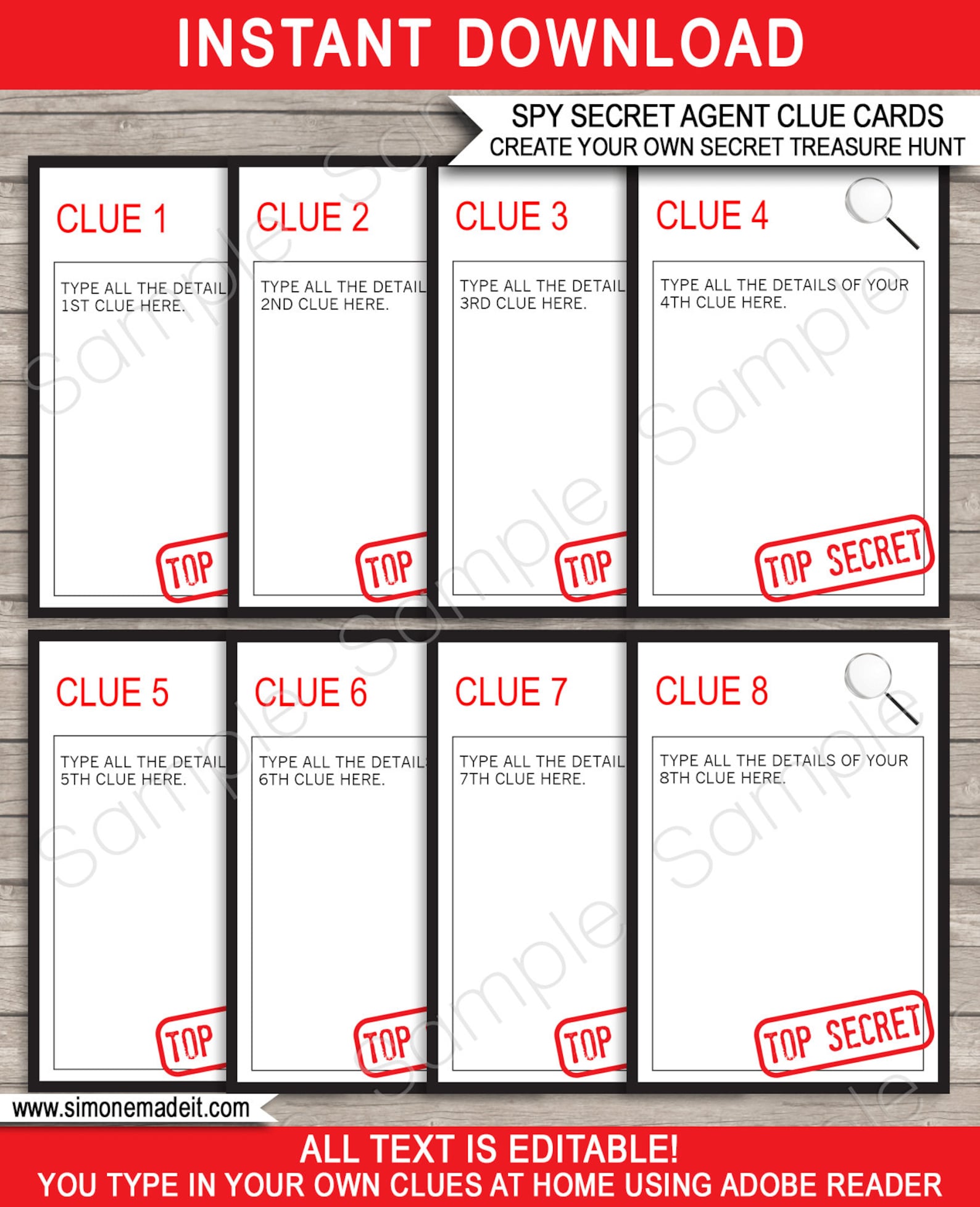 Spy Party Printables Invitation Decoration Template Bundle - Etsy