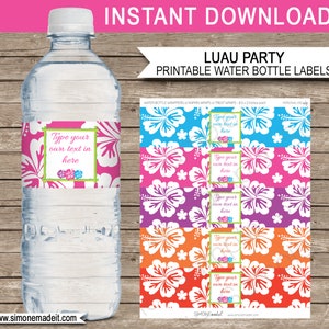 Luau Party Templates Invitation Printable Hawaiian Theme Birthday Party Decorations DIY EDITABLE TEXT image 6