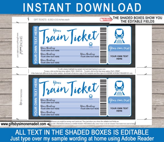 Train Ticket Template Word