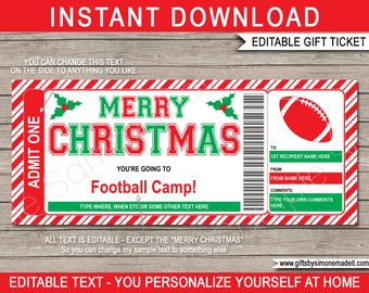 Bilet na świąteczny obóz piłkarski: Tekst do edycji (do natychmiastowego pobrania)
