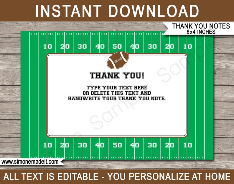 Football Party Template Bundle Invitation Printable Birthday Decoration Pack Package Kit Set Collection EDITABLE TEXT DOWNLOAD image 10