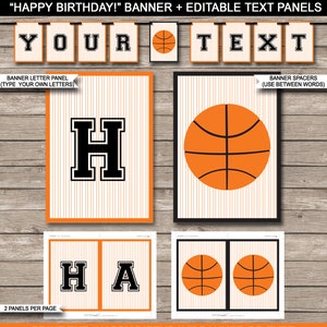 Basketball Theme Party Decorations Template Bundle Invitation Printable Birthday Package Pack Set Kit Collection EDITABLE TEXT DOWNLOAD image 8