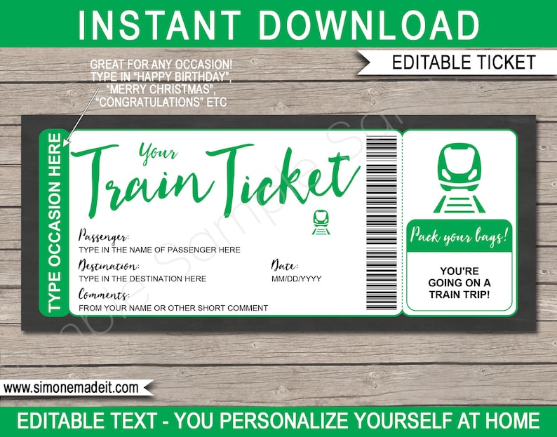 diy train ticket printable surprise fake boarding pass