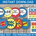 Superhero Cupcake Toppers Template Printable Super Hero Theme Birthday ...