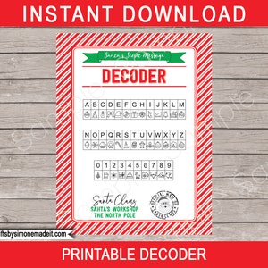 Secret Message From Santa Printable Template - Christmas Puzzle Coded ...