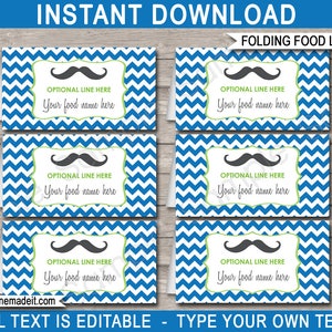 Mustache Party Decorations & Invitation Template Bundle full Package Pack Set Kit Collection INSTANT DOWNLOAD with EDITABLE text image 8