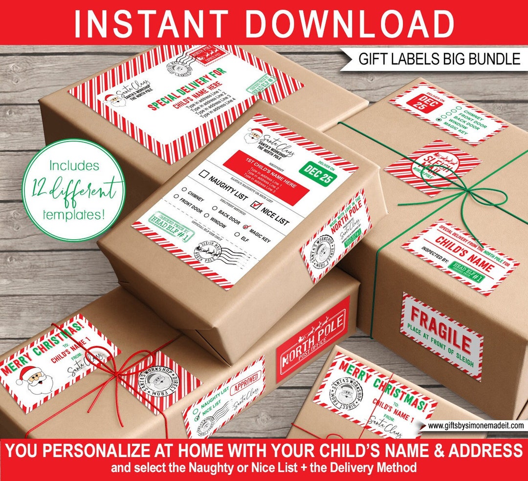 180 Etichette Natalizie Adesive Marroni – Per Pacchi Regalo, Buste, Scatole, Con Motivi Festivi, Dimensioni 5x7,5 Cm