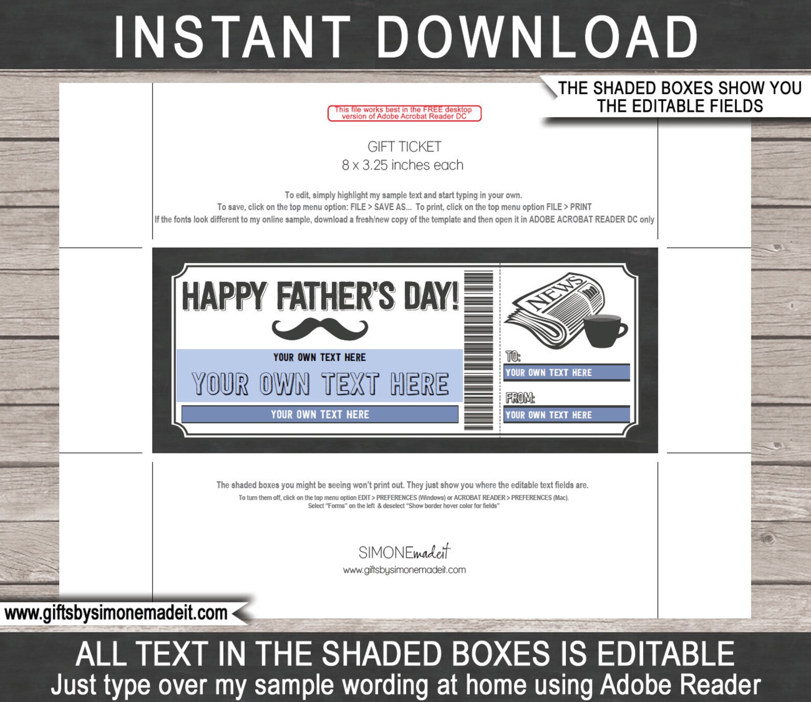 Day off Coupon Template Printable Fathers Day Relaxing Gift - Etsy