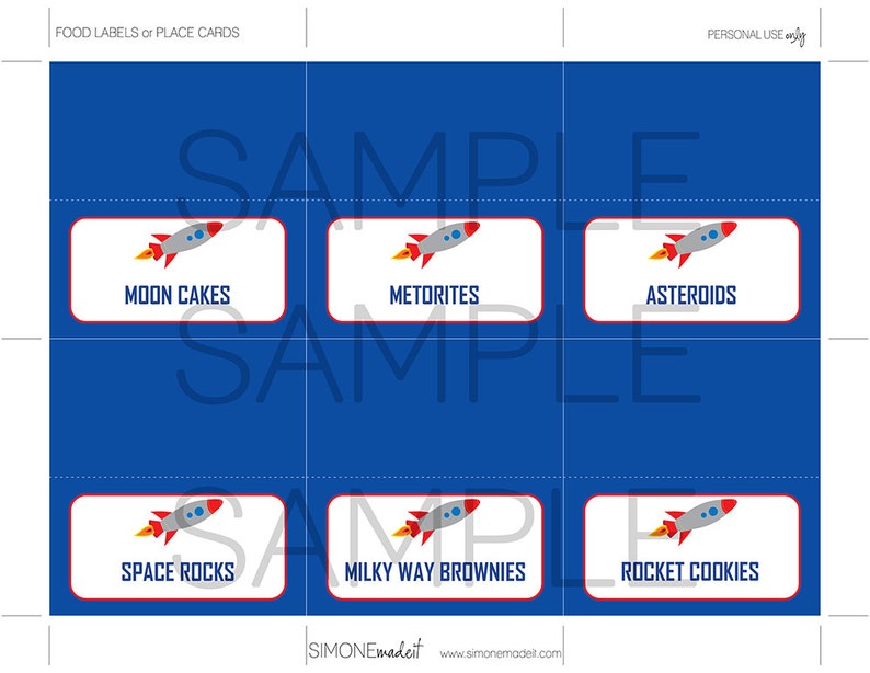 space party food labels space theme party food buffet tags