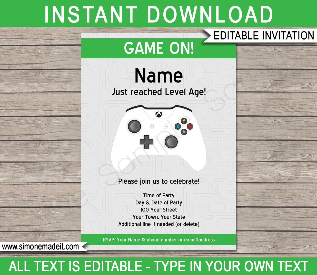 Video Game Party Invitation Template Printable Video Game | Etsy Video Game Party Invitation Template Printable Video Game | Etsy