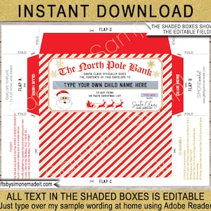 Christmas Money Envelope Printable Template - Personalized Santa Money ...