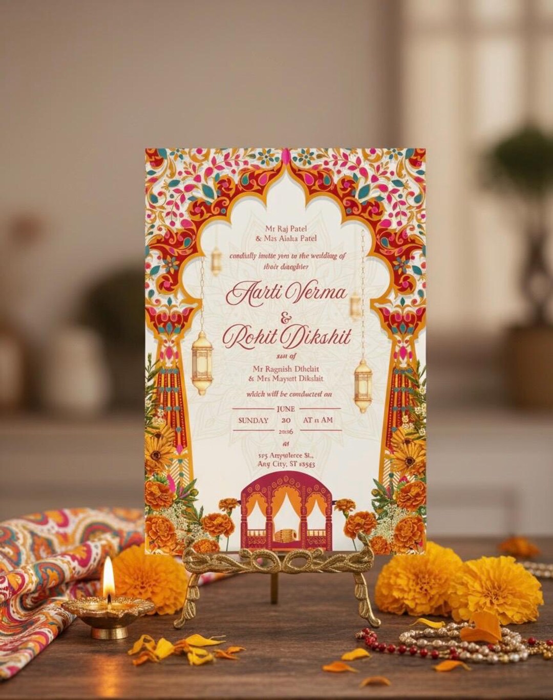 Shaati Note Editable Indian Wedding Invitation Template, Desi Shaadi Card (digital ...