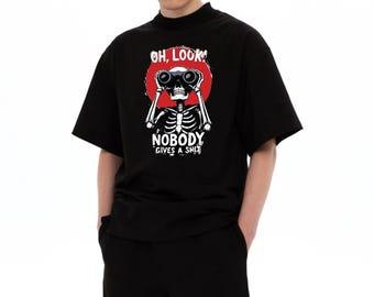 Shirt met sarcastisch skelet – T-shirt Funny Nobody Cares