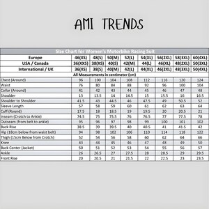 May include: A size chart for women's motorbike racing suits, with measurements in centimeters. The chart includes sizes from 46(XS) to 60(4XL), with measurements for chest, waist, collar, shoulder, and other key areas.