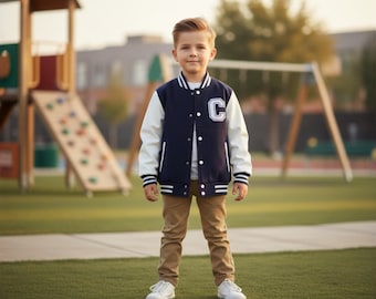 Personalized Kids Varsity Jacket – Custom Letterman Baseball Jacket for Boys & Girls