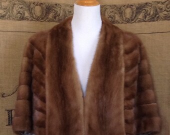 1950's Mink stole wrap cape winter wedding