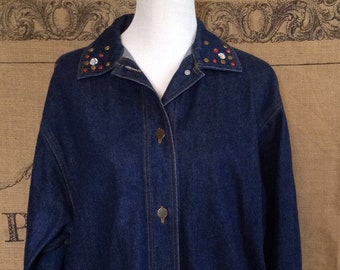 Vintage Denim Jacket Perry Ellis Levis 