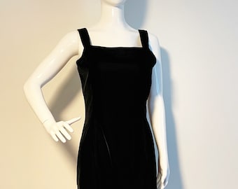 Vintage Scott McClintock velvet dress, LBD, low back dress, black velvet dress