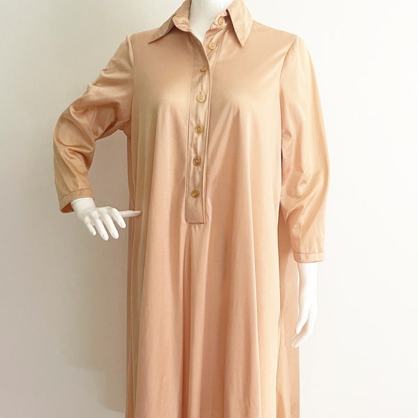 Vintage 1970's Anne Klein for Lily of France, trapeze style nightgown, lounge wear, sleepwear, nylon