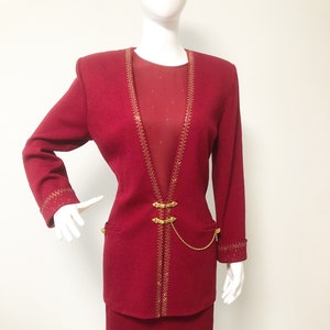 Vintage St. John Evening by Marie Gray, Cranberry Three Piece Set