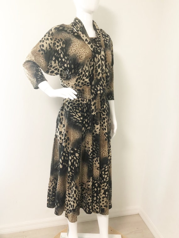 Vintage animal print Obenna pullover dress, leopa… - image 2