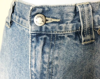 Vintage Lee Riveted wide leg capri, denim, jeans, carpenter jeans, farmer jeans