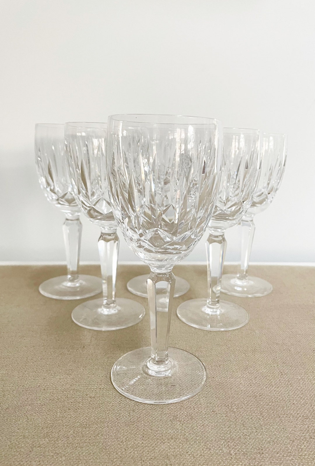 Vintage Waterford Crystal, Kildare Claret Wine Glasses, Set of 6, Hand Made in the Republic of
