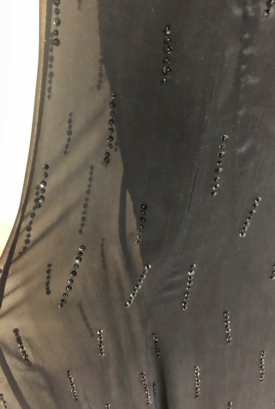 black chiffon overlay