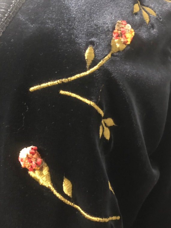 Vintage velvet jacket, beaded jacket, embroidered… - image 6