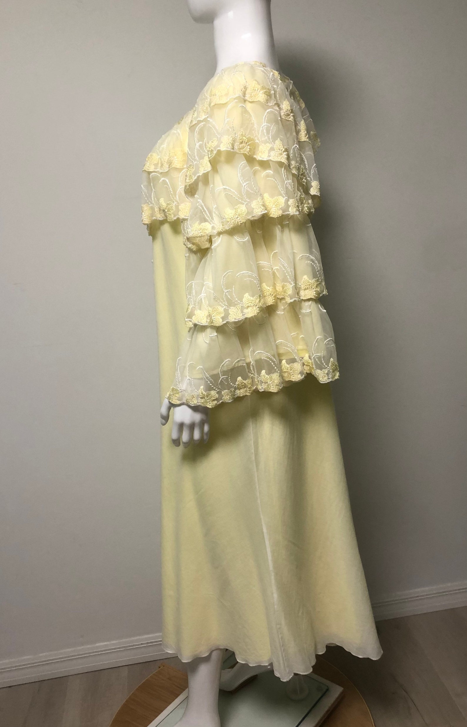 Vintage Sally Poppy Nightgown Made in England Yellow - Etsy