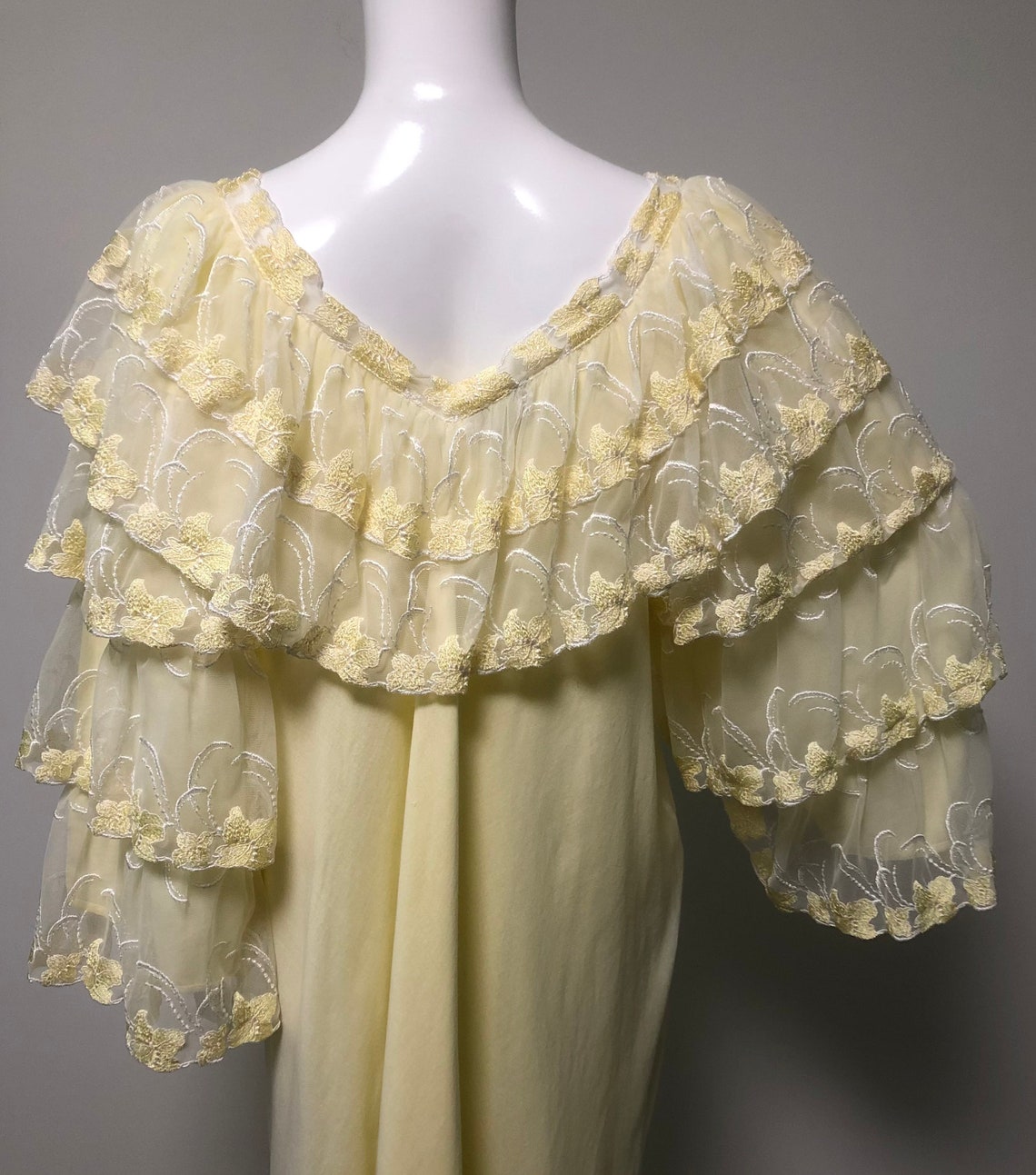 Vintage Sally Poppy Nightgown Made in England Yellow - Etsy