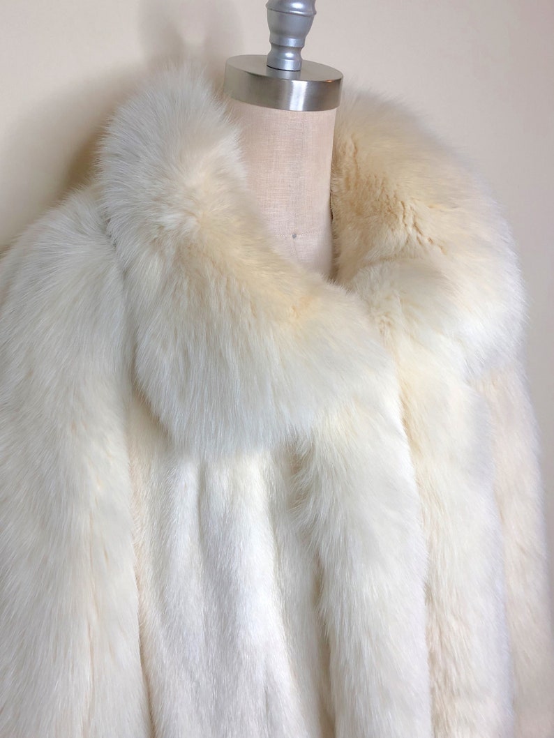 White Fox Mink Full Length Fur Coat Genuine Fur Coat Etsy