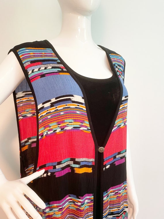 Vintage Sharon Anthony long vest, Southwest full … - image 2
