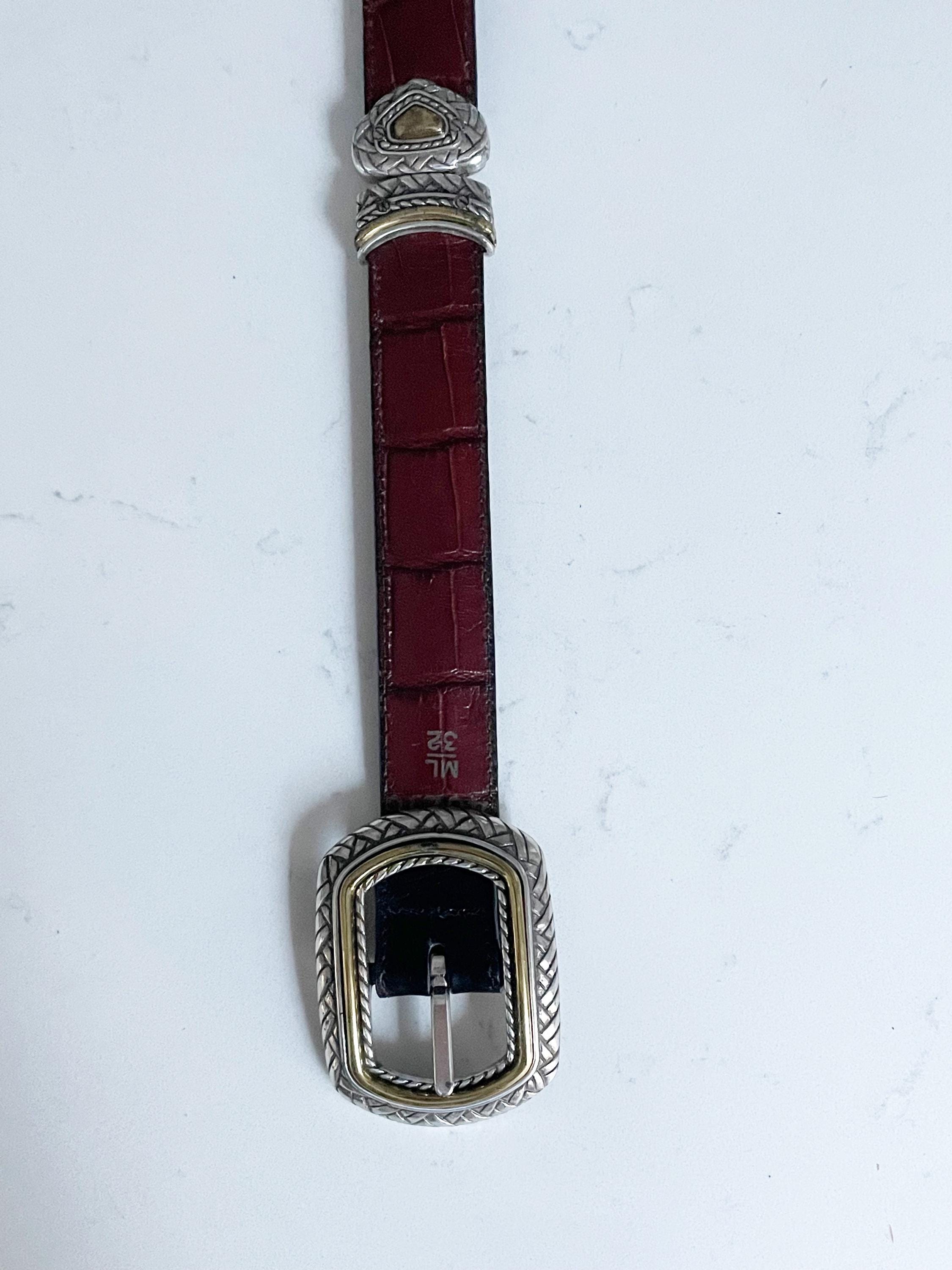 Vintage Brighton Reversible Leather Belt, Brown Belt, Black  display picture 2