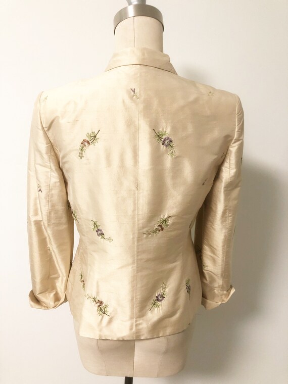 Vintage silk blazer, embroidered silk blazer, mad… - image 6