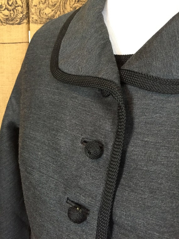 Vintage 50's gray dress suit, two piece, jacket, … - image 7