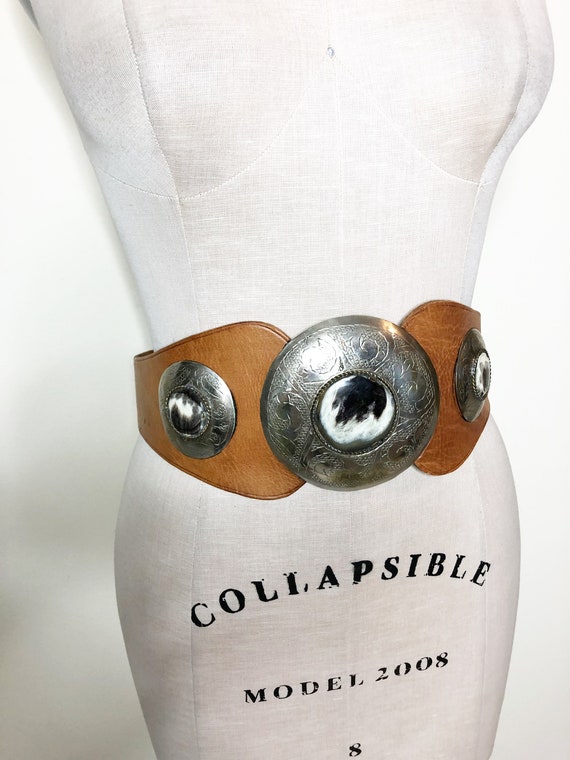 Western boho leather belt, cowgirl wide belt, Sout
