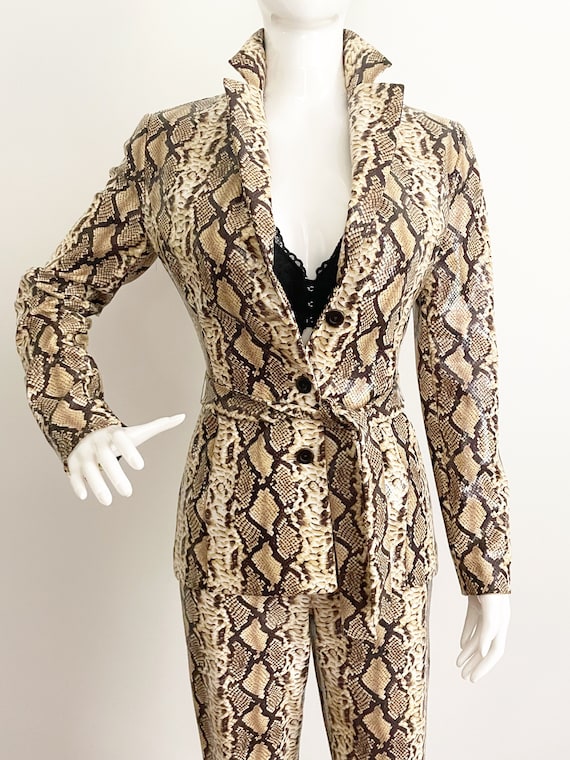 Vintage Cache pant suit, reptile snake jacket and 