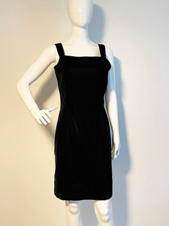 Vintage Scott McClintock velvet dress, LBD, low ba