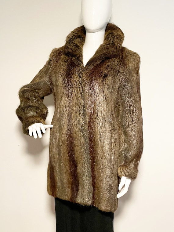 Vintage genuine fur jacket, Nutria fur coat